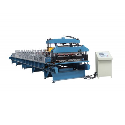 Aluminum Roofing Sheet Roll Forming Machine Double Layer Trapezoidal and Step Tile Making Machine In Hangzhou