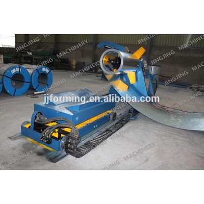 Automatic colour Steel Coil Decoiling Machinery used coil de coiling machine hydraulic steel coil decoiler with car